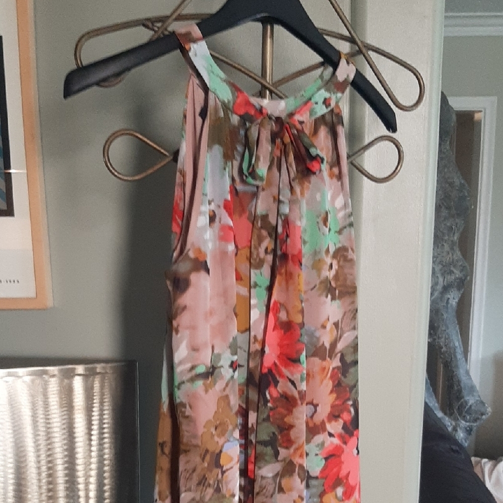 NWOT💐Just.Taylor MAXI Green/Brown Floral Dress